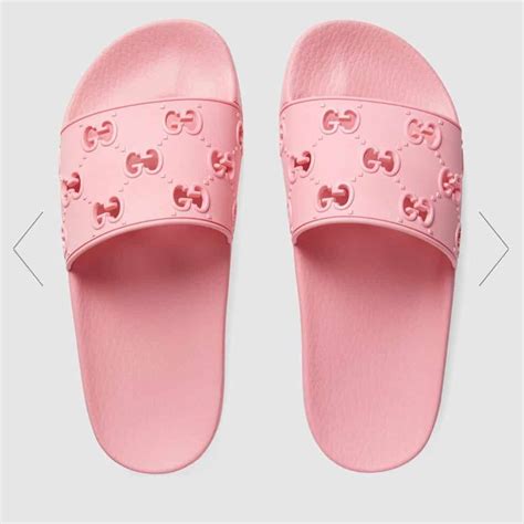 gucci pink flip flops|Gucci slides pink fluffy.